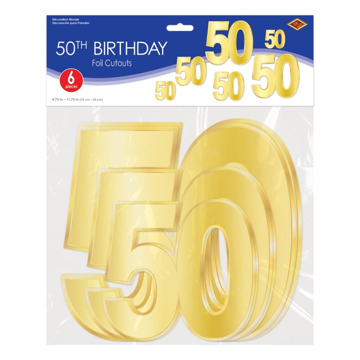 "50" Foil Birthday Cutouts