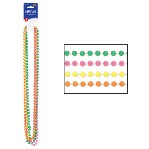Neon Party Beads, 6 Pack