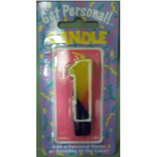 Number 1 Molded Cake Candle, 2 Inch
