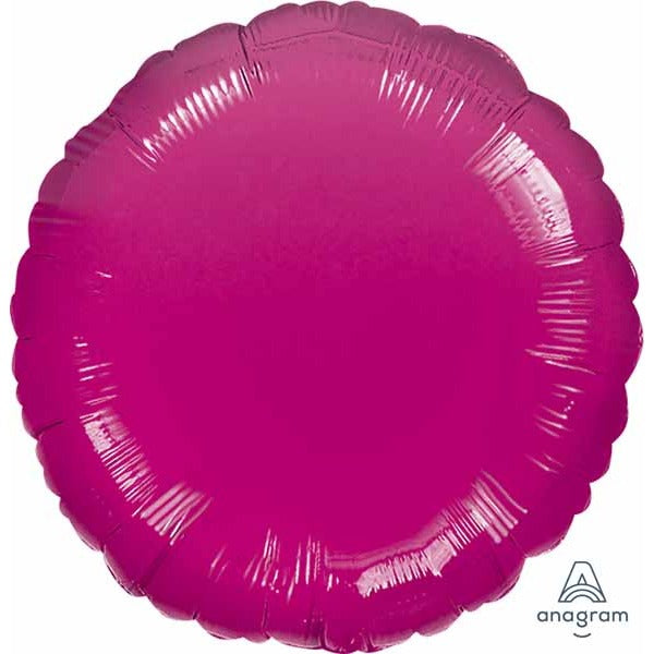 18-Inch Metallic Fuchsia Round Foil Balloon