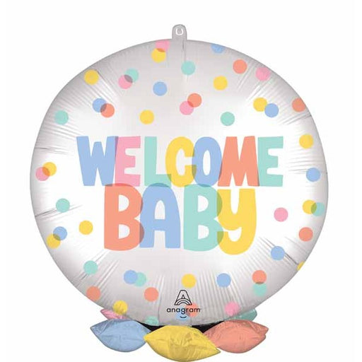 Modern Welcome Baby 19-Inch Frillz Foil Balloon
