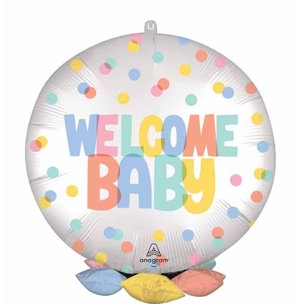 Modern Welcome Baby 19-Inch Frillz Foil Balloon