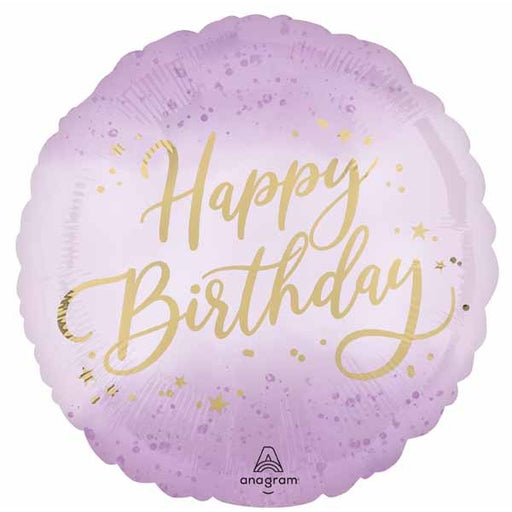 Lavender Luxe Happy Birthday 18" Round Foil Balloon