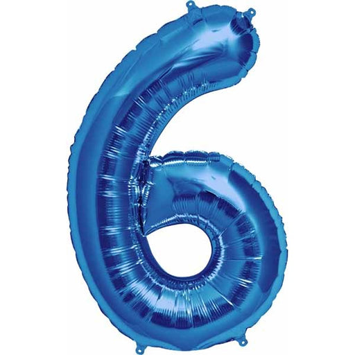 34-Inch Blue Number 6 Balloon