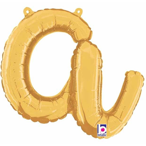 14" Gold Script Letter A Balloon