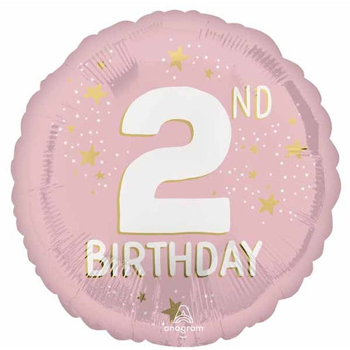 Little Miss 2 Round Foil Birthday Balloon, 18 Inch