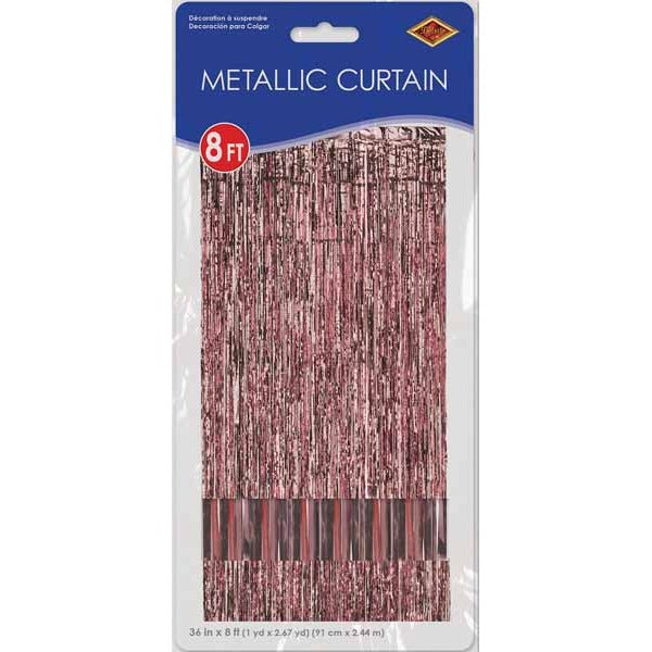 8'X3' 1PLY METALLIC CURTAIN ROSE GOLD