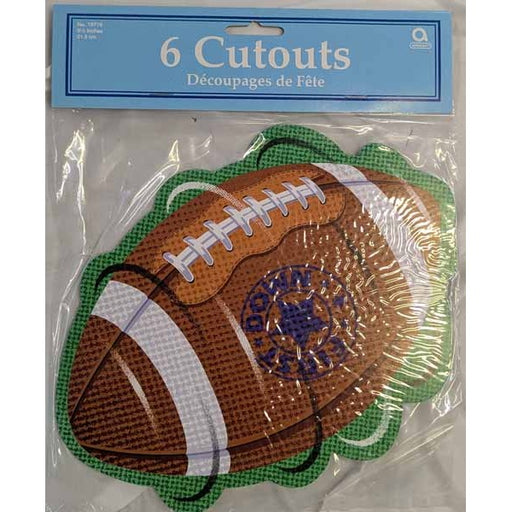 First Down Football Mini Cutouts, 6 Count