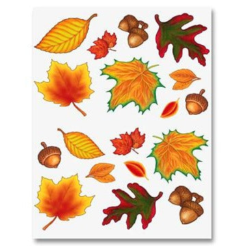 Large Fall Leaf Stickers, 4 Sheets per Pack