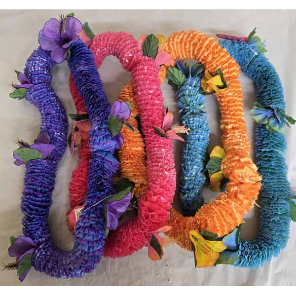 Two-Tone Plastic Hibiscus Lei