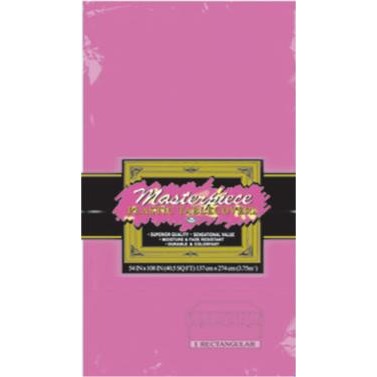 Cerise Plastic Table Cover, 54 x 108 Inches