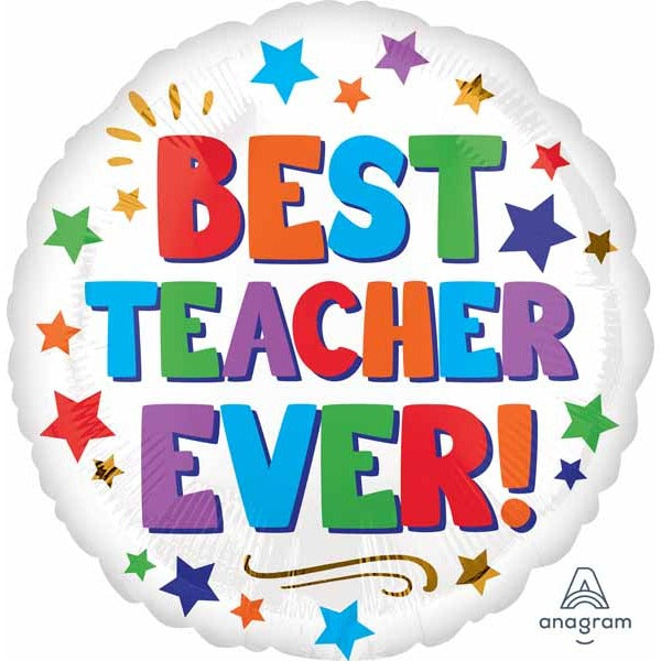 Best Teacher Ever 18-Inch Round Foil Balloon