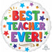 Best Teacher Ever 18-Inch Round Foil Balloon