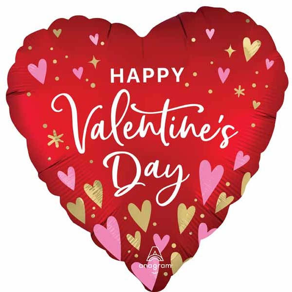 28" Heartfelt Elegance Happy Valentine's Day Foil Balloon