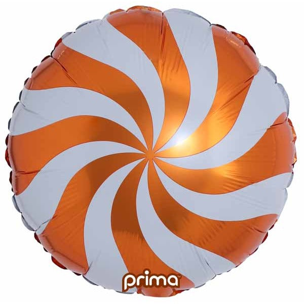 Prima Orange Candy Swirl 18-Inch Foil Balloon