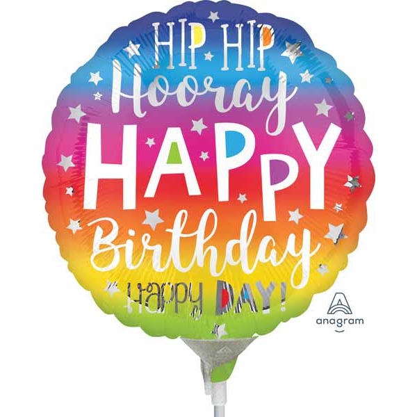 Hip Hip Hooray Birthday 9-Inch Round Foil Balloon