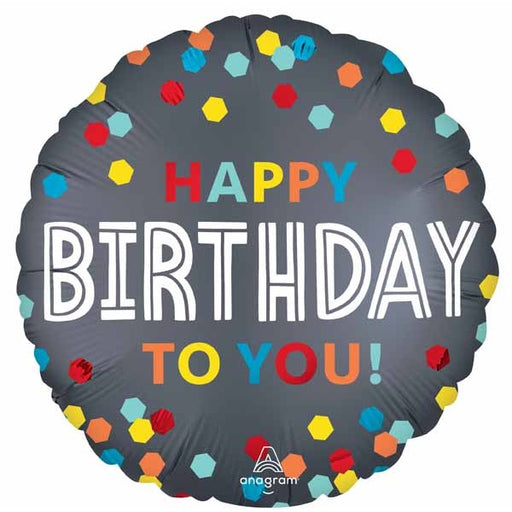 Confetti Happy Birthday to You 18" Foil Balloon