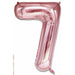 34-Inch Rose Pink Number 7 Foil Balloon