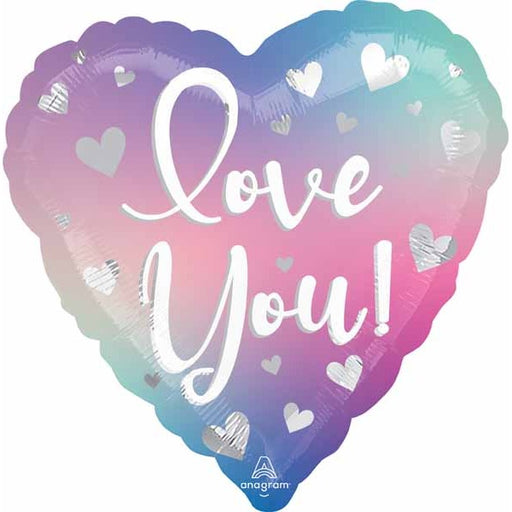 Love You Ombre 18-Inch Heart Foil Balloon