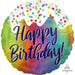Happy Birthday Frosted Confetti 18-Inch Holographic Foil Balloon
