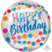 Happy Birthday Rainbow Puffs Orbz XL Foil Balloon