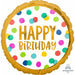 Happy Dots Happy Birthday 18 Inch Round Foil Balloon