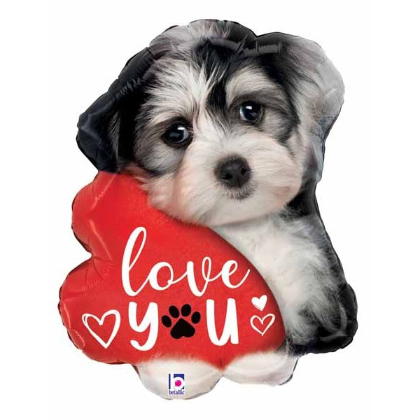 Love You Puppy 24-Inch Foil Balloon