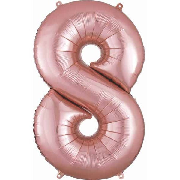 34 Inch Rose Gold Number 8 Balloon