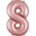 34 Inch Rose Gold Number 8 Balloon