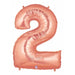 Megaloon Number 2 Rose Gold Balloon, 34 Inch
