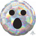 Iridescent Ghost Face 18-Inch Round Foil Balloon