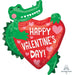 27-Inch Valentine's Day Gator Shaped Foil Balloon