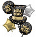 Happy New Year Top Hat Bash Foil Balloon Bouquet