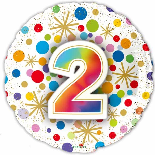 NUMBER BALLOONS "2" 18" 1/PKG