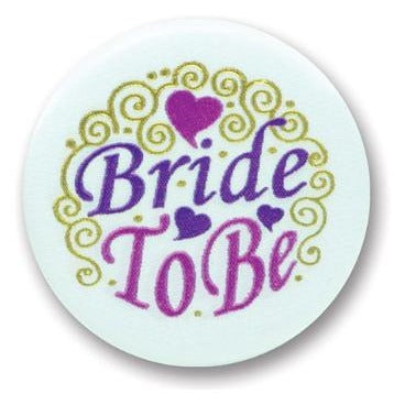 Bride to Be Satin Button, 2 Inch