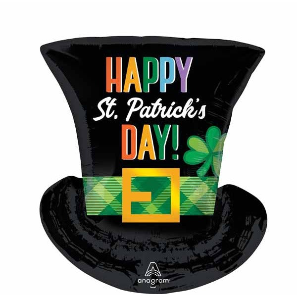 St. Patrick's Day Top Hat Foil Balloon, 24 Inch
