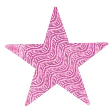 Pink Embossed Foil Star Decoration, 5 Inch