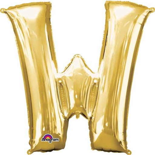 34 Inch Gold Letter W Foil Balloon