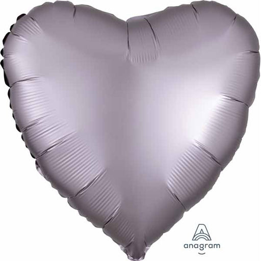 18" Greige Satin Luxe Heart Foil Balloon