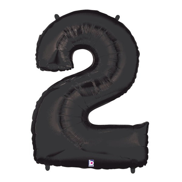 Megaloon Black Number 2 Balloon, 40 Inch