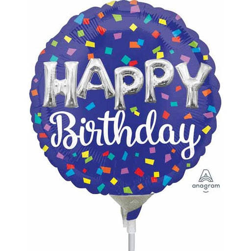 Happy Birthday Balloon Letters 4-Inch Round Foil Balloon