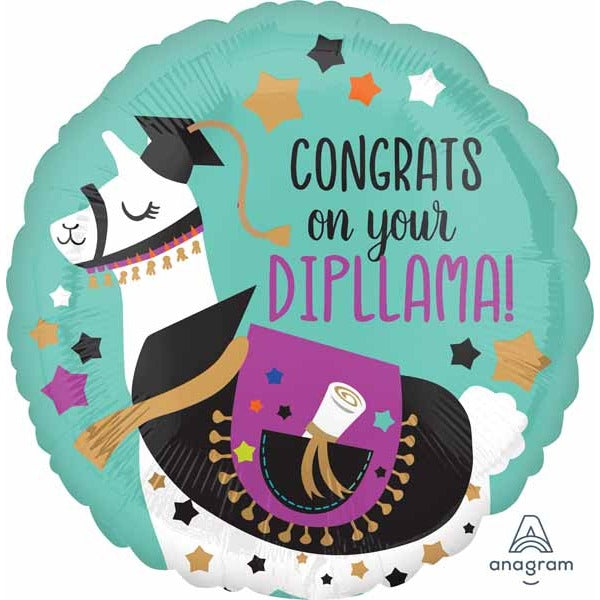 Congrats Diploma 18-Inch Round Foil Graduation Balloon
