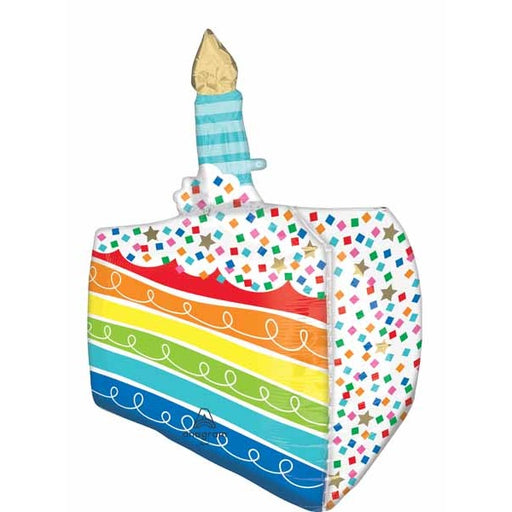 27" Rainbow Birthday Cake Foil Balloon