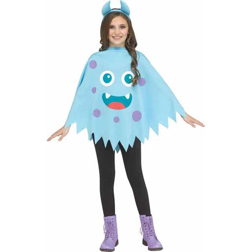 Blue Monster Child Poncho Costume with Headband