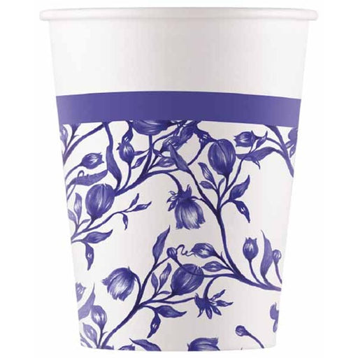 PAPER CUPS 7 OZ 8/PK BLUE PORCELAIN