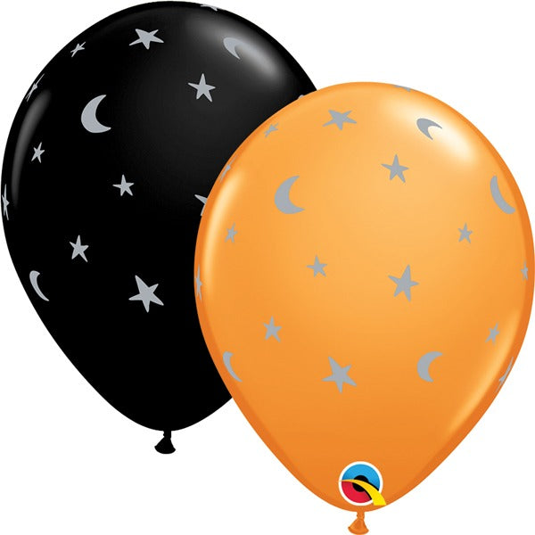 Crescent Moons & Stars 11-Inch Latex Balloons, 50 Count