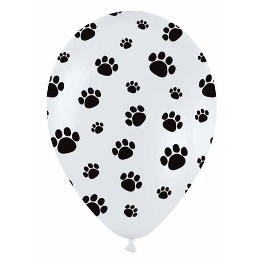 Sempertex White Paw Print 11-Inch Latex Balloons, 50 Count
