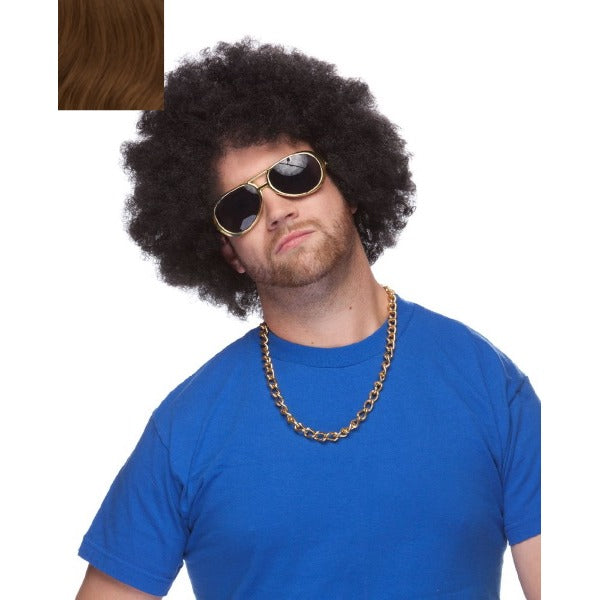Light Brown Sepia Afro Costume Wig