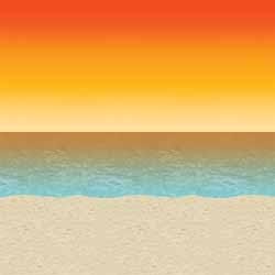 Luau Sunset Backdrop, 4 ft x 30 ft