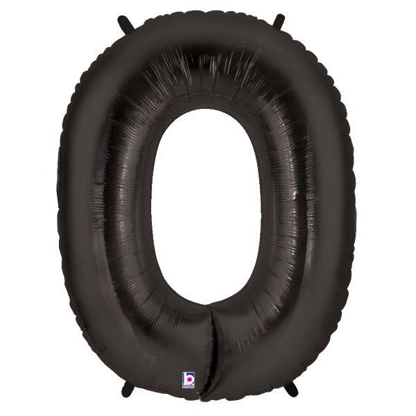 Megaloon Black Number 0 Balloon, 40 Inch